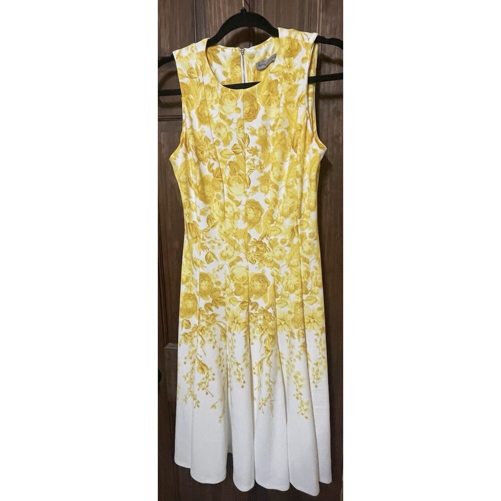Danny And Nicole Yellow Floral Dress Small